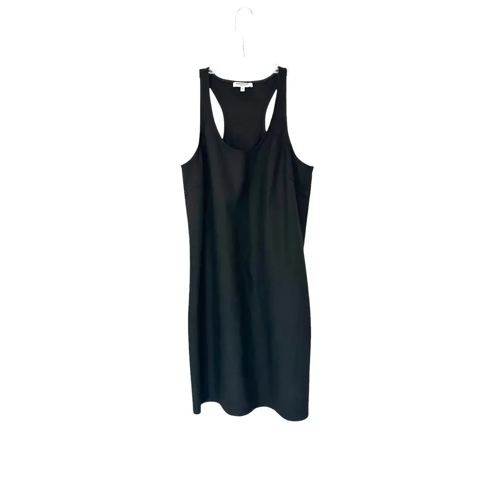 Emerson Fry Black Basic Scoop Neck Ponte‎ Layering Racerback Mini Dress Medium